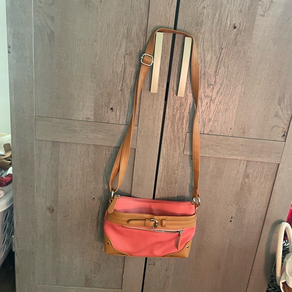 Stylish Pink and Tan Women's Bag - Picture 2 of 5